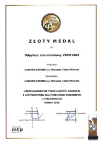 dyplom_zloty_medal targi DREMA